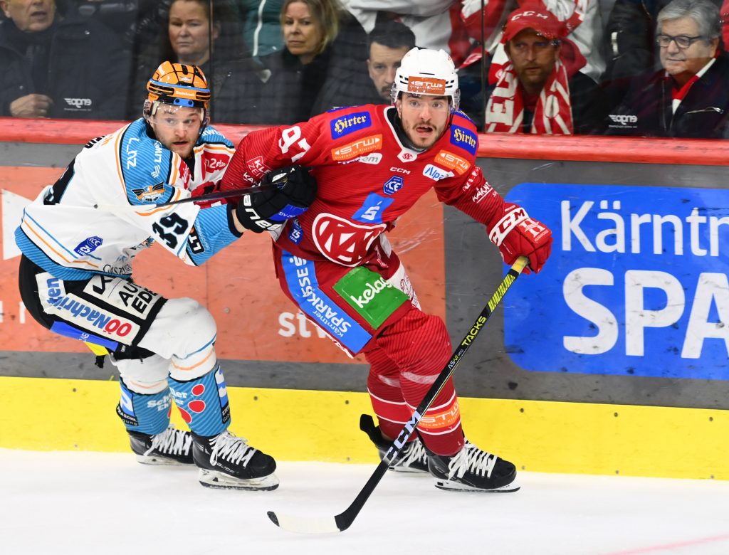 (ec- kac gegen black wings linz) ice hockey saison 2024/2025, eishockey österreich, halbfinale, playoffs, spiel 7